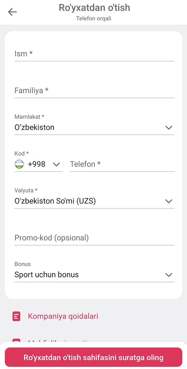 Futbolga tikish uchun rasmiy DBBet saytida ro'yxatdan o'ting.