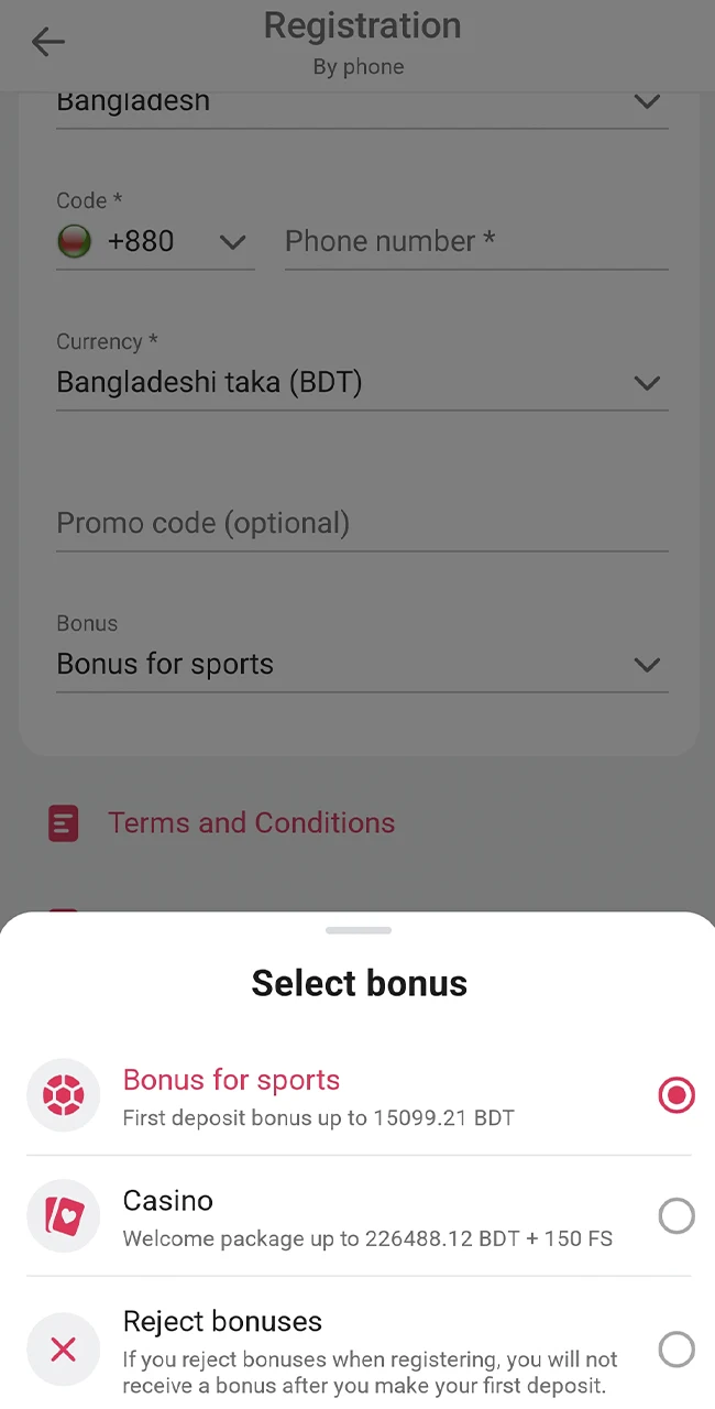 Select your starting reward for games at DBbet.